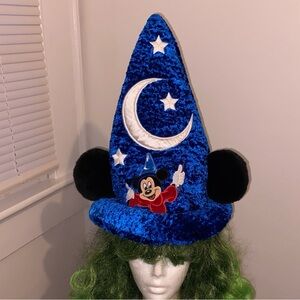 Blue WALT DISNEY PARKS Mickey Mouse Ears Fantasia Wizard Sorcerer Hat Youth Size